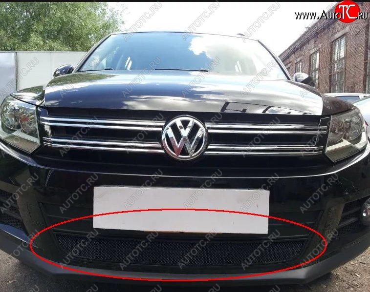 2 699 р. Защитная решётка в воздуховод автомобиля Russtal (черная)  Volkswagen Tiguan  Mk2 (2016-2020) дорестайлинг  с доставкой в г. Тольятти