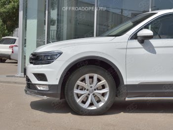 15 549 р. Защита переднего бампера (Ø42 мм, нержавейка, NOT OFF ROAD) SLITKOFF Volkswagen Tiguan Mk2 дорестайлинг (2016-2020)  с доставкой в г. Тольятти. Увеличить фотографию 2