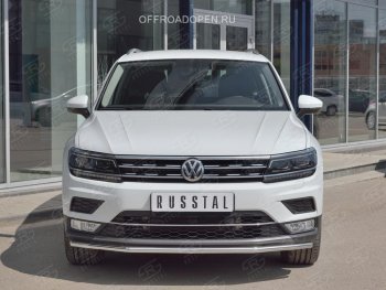 15 549 р. Защита переднего бампера (Ø42 мм, нержавейка, NOT OFF ROAD) SLITKOFF Volkswagen Tiguan Mk2 дорестайлинг (2016-2020)  с доставкой в г. Тольятти. Увеличить фотографию 4