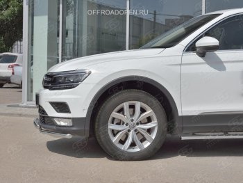 17 399 р. Защита переднего бампера (2 трубы Ø42 мм, нержавейка, NOT OFF ROAD) SLITKOFF Volkswagen Tiguan Mk2 дорестайлинг (2016-2020)  с доставкой в г. Тольятти. Увеличить фотографию 4