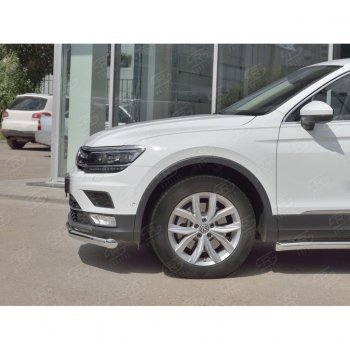 16 249 р. Защита переднего бампера (Ø63 мм, нержавейка, NOT OFF ROAD) SLITKOFF Volkswagen Tiguan Mk2 дорестайлинг (2016-2020)  с доставкой в г. Тольятти. Увеличить фотографию 4