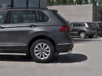 16 349 р. Защита заднего бампера (Ø63 мм, нержавейка, NOT R-LINE) SLITKOFF  Volkswagen Tiguan  Mk2 (2020-2022) рестайлинг  с доставкой в г. Тольятти. Увеличить фотографию 3