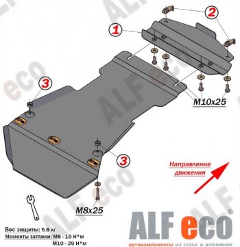 Защита КПП ALFECO (дв. 4.2D) Volkswagen Tiguan NF рестайлинг (2011-2017)