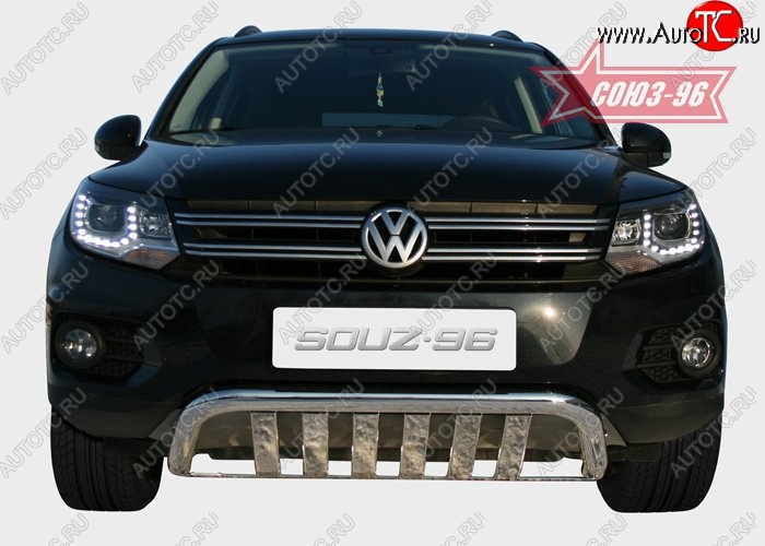 25 109 р. Защита переднего бампера одинарная Souz-96 (d60) Volkswagen Tiguan NF рестайлинг (2011-2017)  с доставкой в г. Тольятти