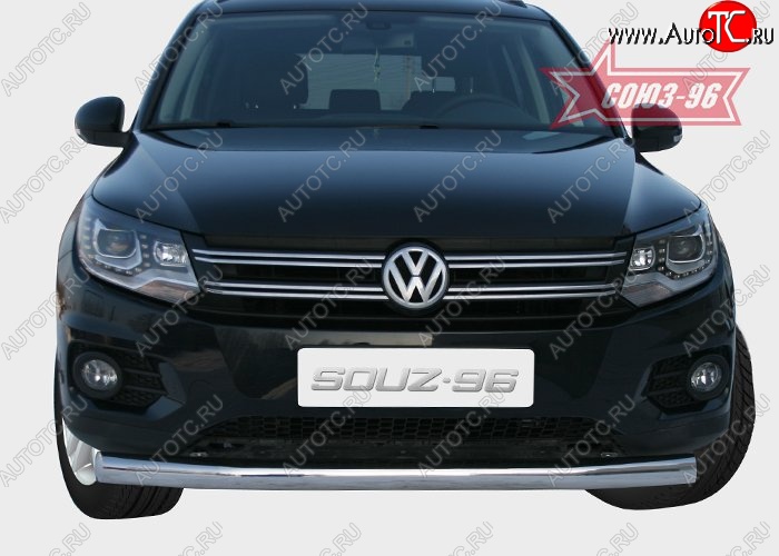 16 064 р. Защита переднего бампера одинарная Souz-96 (d76) Volkswagen Tiguan NF рестайлинг (2011-2017)  с доставкой в г. Тольятти