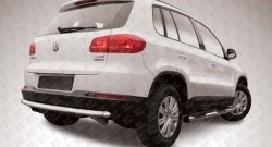 Защита заднего бампера из трубы диаметром 57 мм Slitkoff Volkswagen (Волксваген) Tiguan (Тигуан)  NF (2011-2017) NF рестайлинг