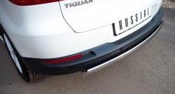 13 299 р. Защита заднего бампера (Ø75x42 мм, нержавейка) Russtal Volkswagen Tiguan NF рестайлинг (2011-2017)  с доставкой в г. Тольятти. Увеличить фотографию 3