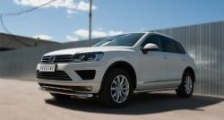 21 449 р. Одинарная защита переднего бампера диаметром 63 мм SLITKOFF Volkswagen Touareg NF рестайлинг (2014-2018)  с доставкой в г. Тольятти. Увеличить фотографию 4