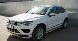 22 749 р. Широкая защита порогов Russtal Volkswagen Touareg NF рестайлинг (2014-2018) (Поверхность листа (вариант 1))  с доставкой в г. Тольятти. Увеличить фотографию 4