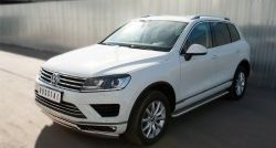 22 749 р. Широкая защита порогов Russtal Volkswagen Touareg NF рестайлинг (2014-2018) (Поверхность листа (вариант 1))  с доставкой в г. Тольятти. Увеличить фотографию 8