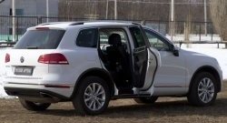 2 859 р. Накладки на порожки автомобиля RA Volkswagen Touareg NF рестайлинг (2014-2018) (Комплект (4 шт.))  с доставкой в г. Тольятти. Увеличить фотографию 2