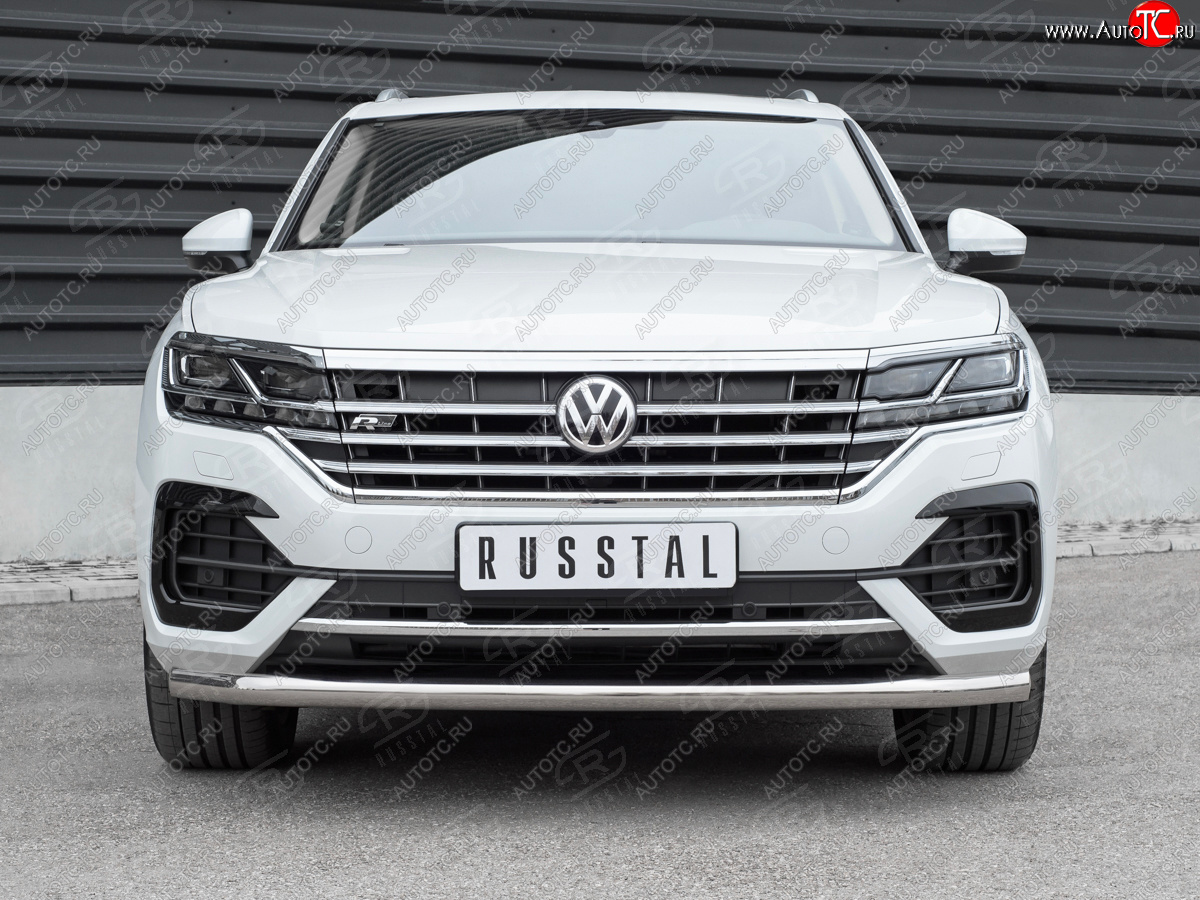 20 999 р. Защита переднего бампера (Ø63 мм, нержавейка, NOT 2.0 TSI) SLITKOFF Volkswagen Touareg CR (2018-2024)  с доставкой в г. Тольятти