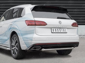 15 649 р. Защита заднего бампера (Ø63 мм, нержавейка) SLITKOFF Volkswagen Touareg CR (2018-2024)  с доставкой в г. Тольятти. Увеличить фотографию 2