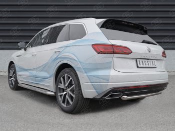 15 649 р. Защита заднего бампера (Ø63 мм, нержавейка) SLITKOFF Volkswagen Touareg CR (2018-2024)  с доставкой в г. Тольятти. Увеличить фотографию 4