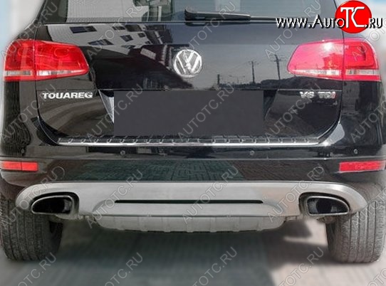 22 499 р. Накладка на задний бампер CT v2 Volkswagen Touareg NF дорестайлинг (2010-2014) (Неокрашенная)  с доставкой в г. Тольятти