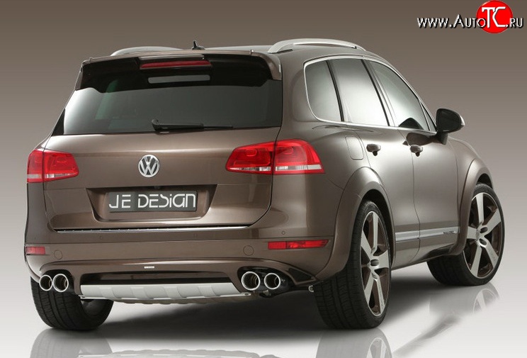 23 049 р. Накладка Je Design на задний бампер 7P Volkswagen Touareg NF дорестайлинг (2010-2014) (Комплект накладок, Неокрашенная)  с доставкой в г. Тольятти