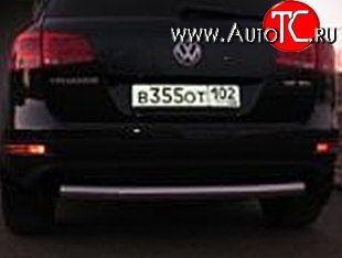 7 699 р. Защита заднего бампера d76 мм Металл Дизайн Volkswagen Touareg NF дорестайлинг (2010-2014) (полированная нержавейка)  с доставкой в г. Тольятти