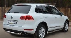 15 549 р. Одинарная защита заднего бампера из трубы диаметром 76 мм SLITKOFF Volkswagen Touareg NF дорестайлинг (2010-2014)  с доставкой в г. Тольятти. Увеличить фотографию 4