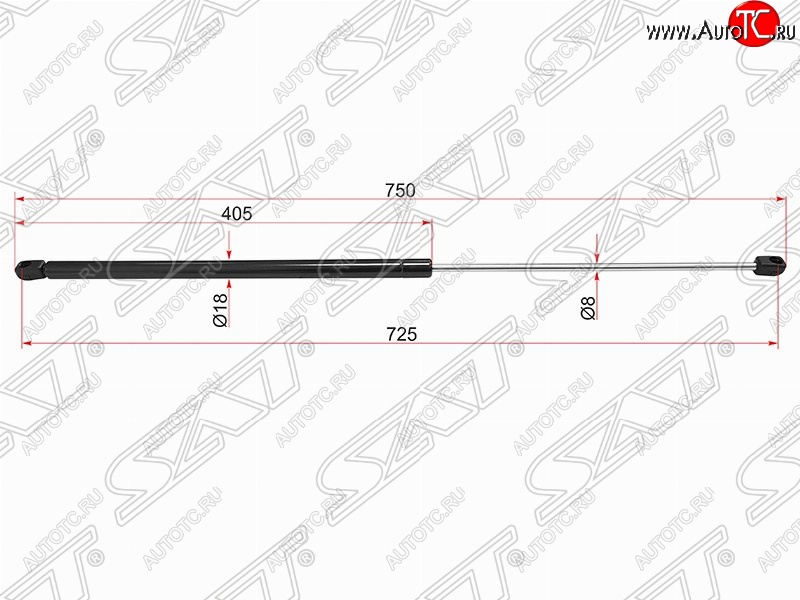 859 р. Газовый упор капота SAT Volvo S40 MS седан дорестайлинг (2004-2007)  с доставкой в г. Тольятти