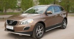 14 399 р. Защита порогов из круглой трубы диаметром 42 мм SLITKOFF Volvo XC60  дорестайлинг (2008-2013)  с доставкой в г. Тольятти. Увеличить фотографию 2